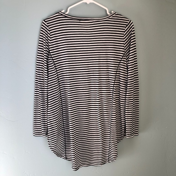 Peyton Jensen Evereve Striped High Low Top M - Picture 2 of 6